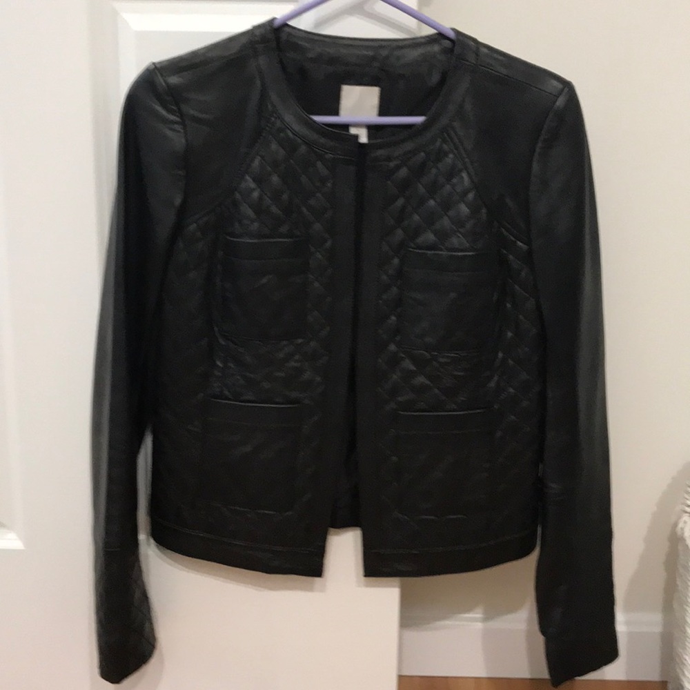 Black leather blazer